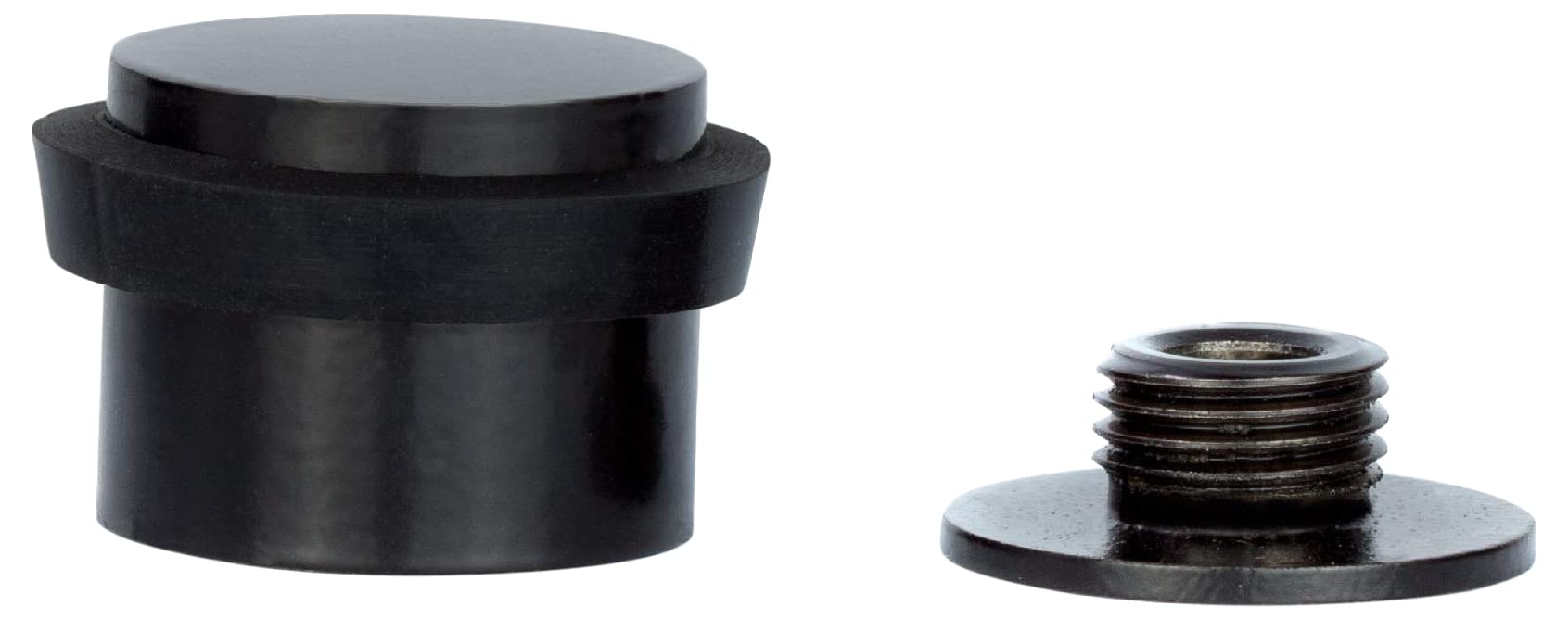 EVI Herrajes | Black Door Stop | Ø24x20mm | Solid Stainless Steel Painted | Threaded Base | Includes Screw | I-199/24-CBNG — image 1