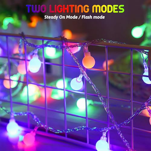 A.bigwhale 30 LED String Lights Battery Operated Ball LED String Lights Christmas String Lights 3M Multi-Coloured Globe Fairy Lights for Indoor, Balcony, Terrace, Garden, Parties, Christmas, Wedding