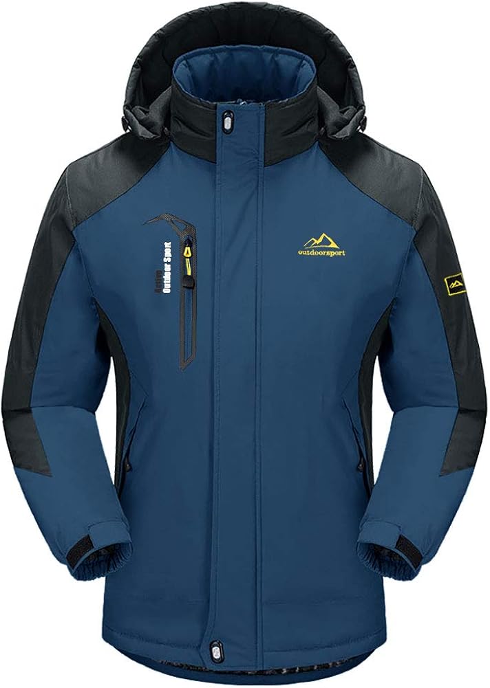 BIYLACLESEN Men's Winter Coats Fleece Lined Ski Jacket Warm Windbreaker Parka: Clothing