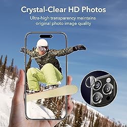 ESR 2 Pack Camera Lens Protector for iPhone 15 Pro
