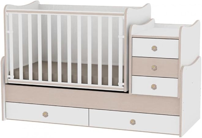 Le Lit Se Transforme En Lit Dadolescent Bureau Armoire Multifonction Lit Bebe Evolutif Combine Maxi Plus Blanc Chene Lorelli La Chambre De Bebe Mobilier Centroarco Com
