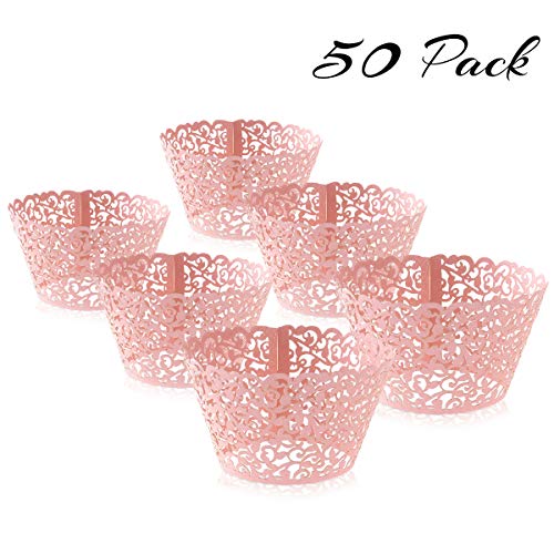 EXCEART Cupcake Wrapper Laser Cut Boxes Decorations Wedding Shower