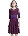 Green Mango Women's Vintage Flower Lace 3/4 Sleeve Cocktail Evening Party Swing Midi Dress(M)