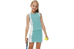 AOBUTE Girls Tennis Golf Outfit Tank Top and Skirt with Shorts Set 4-12 Years