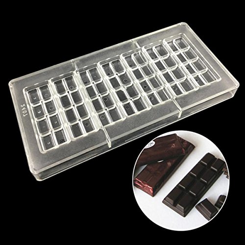 Jeteven Clear Polycarbonate Chocolate Bar Mold Jelly Candy Making Mold Tray