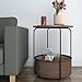 Lifewit Round Side Table End Table Industrial Coffee Table Nightstand with Storage Basket, Wood Look Accent, 18.9 × 18.9 × 23.6 in