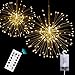 Onforu 2 Pack LED String Lights, 8 Modes Dimmable with Remote Control, Battery Operated Hanging Starburst Lights with 100 LED, IP65 Waterproof, Decorative Copper Wire Lights for Parties(Warm White)