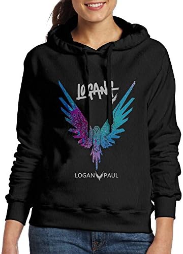 Axley Women's Belt Sweatshirt Logan Paul and Jake Paul Parrot Logo Sports Hoodie L Black