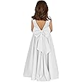 MCieloLuna Flower Girl Dresses for Wedding Bow-Knot Elegant Satin Princess First Communion Dresses