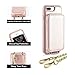 ZVE Wallet Case for Apple iPhone 8 Plus and iPhone 7 Plus, 5.5 inch, Wallet Case with Crossbody Chain Credit Card Holder Slot Zipper Purse Case for Apple iPhone 7 Plus and 8 Plus - Rose Gold