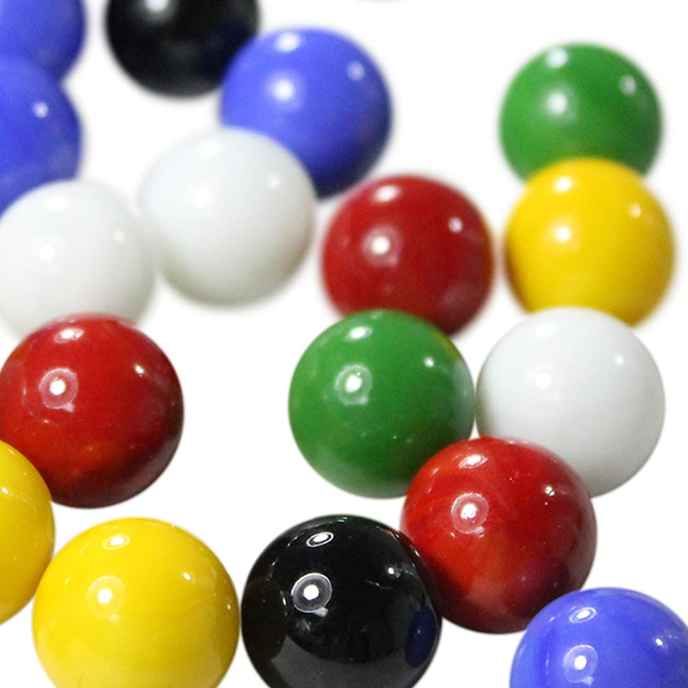 Mega Game Replacment Marbles 14mm -Solid Glass-60 Pieces - Chinese Checkers, Crafting (Multi)