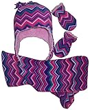 N'Ice Caps Girls Chevron Soft Sherpa Lined Hat/Scarf/Mitten Set
