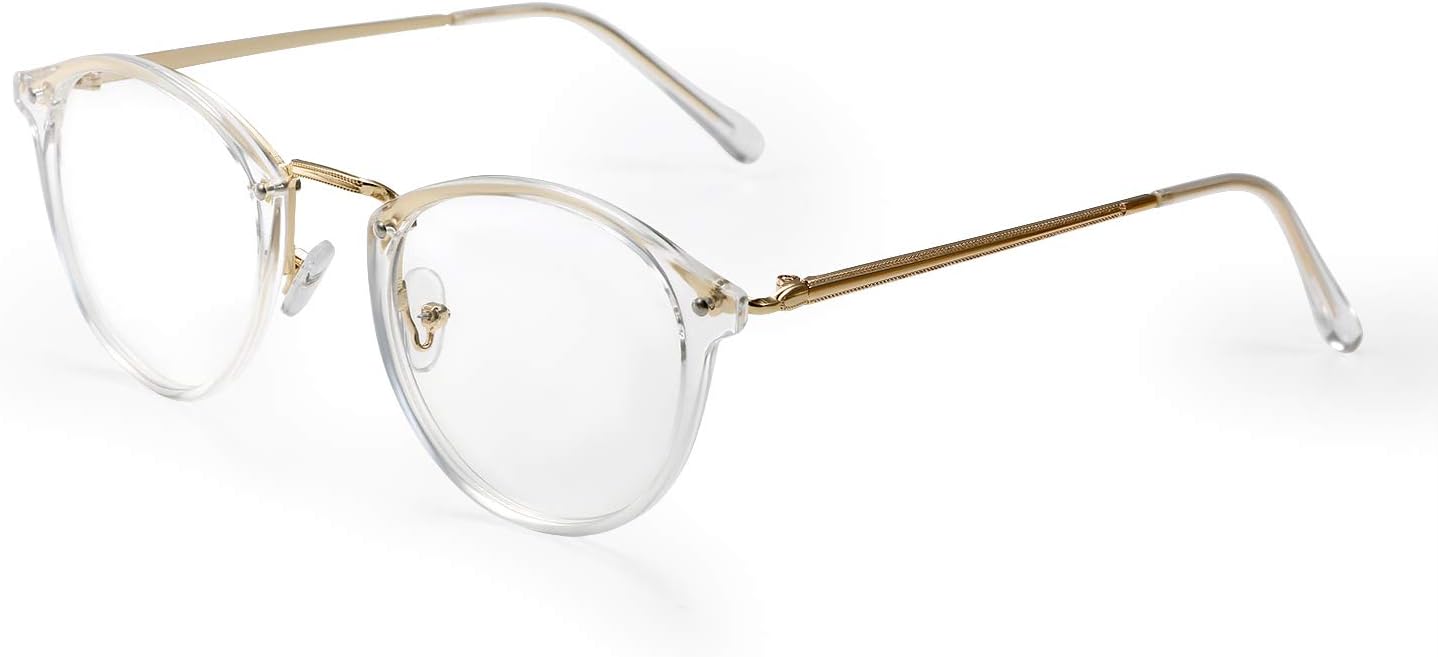 Vintage Round Metal Optical Eyewear Non-Prescription Eyeglasses Frame for Women