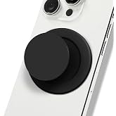 Black Magnetic Collapsible Mobile Phone Grip Compatible with Magsafe, Cell Phone Stand Holder for iPhone Smartphone and Tablet