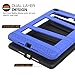 MoKo Case for iPad Mini 4 - Silicone + Black Hard Polycarbonate Protector Cover Case with Foldable Stand & Built-in Screen Protector / Bumpers for Apple iPad Mini 4 2015 Tablet, BLUE