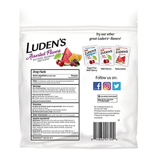Luden's Assorted Flavors Throat Drops, Sore Throat Relief, 90 Count Pricepulse