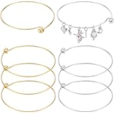 UNICRAFTALE 6Pcs 2 Colors Expandable Blank Bangle Bracelet Stainless Steel Adjustable Wire Bracelets Metal Wire Blank Bangles for DIY Bracelets Jewelry Making Holiday Day Gifts