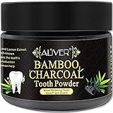 Activated Charcoal Teeth Whitening Powder 100% Natural Black Carbon Coconut with no Sensitivity for Tooth Whitening by Aliver (1.76 oz)