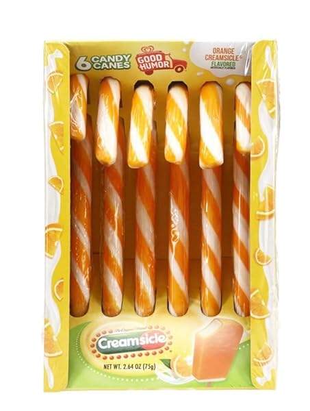 GOOD HUMOR ORANGE CREAMSICLE CANDY CANES – 2.64OZ (6 COUNT)