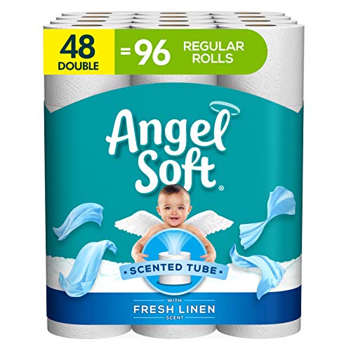 Angel Soft® Toilet Paper with Fresh Linen Scented Tube, 48 Double Rolls