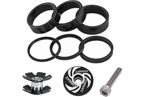 Saipe 9PCS Aluminium Alloy Bicycle Headset Spacer 1-1/8 inch 28.6mm Bicycle Front Fork Stem Spacers Kit