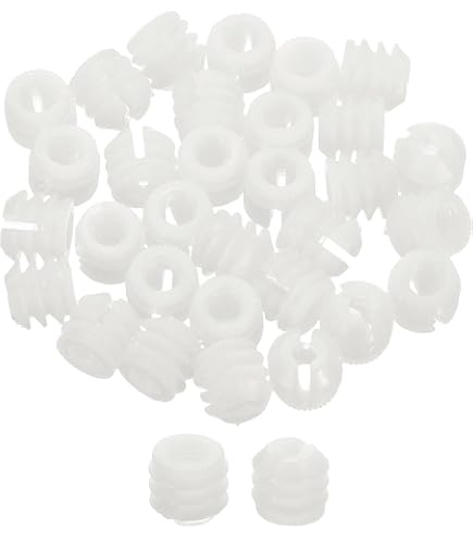 Create Idea 100-Pack M4x10mm Hinge Expansion Dowels – Plastic Inserts For Cabinet Hinge Repair, 8.8x10mm, White, Fits M4 Screws