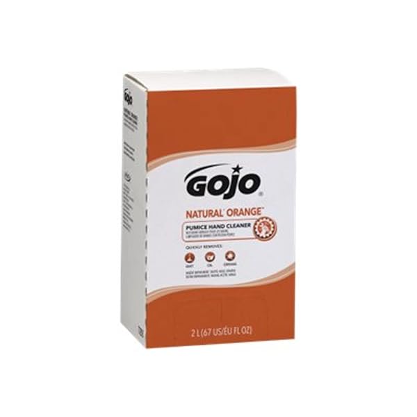 GOJO NATURAL ORANGE PUMICE HAND CLEANER 2000 ML QUICK ACTING LOTION HAND CLEANER WITH PUMICE REFILL PRO TDX DISPENSER (PACK OF 4) – 7255-04