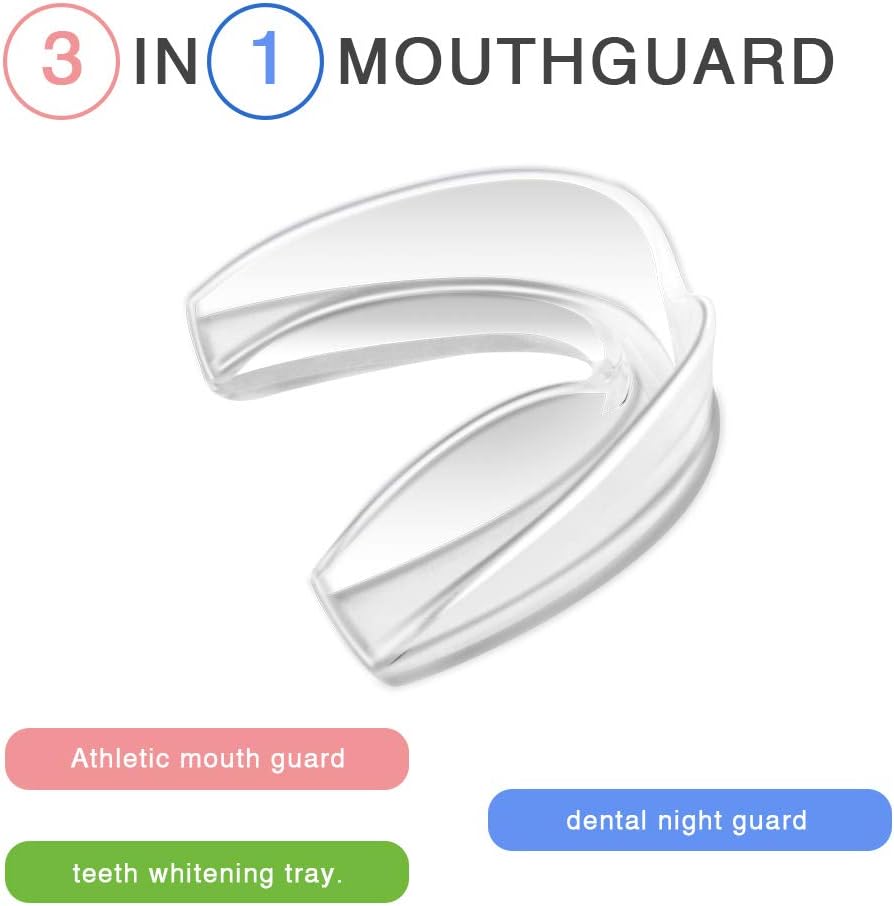 Coolrunner Mouth Guard Sports, 4 Pack Athletic Mouth Guards, Professional Moldable Youth Mouthguard for Maximum Protection, Customizable for Comfort - Fits Any Size Mouth(12 Years or Older) : Sports & Outdoors