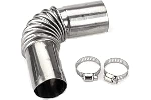 NADUSEP 25mm Air Parking Heater Exhaust Pipe Tube Elbow Connector Stainless Steel Windproof Cap Gas Water Heater with 2 Connector for Diesel Boat Heater (Sliver 1)