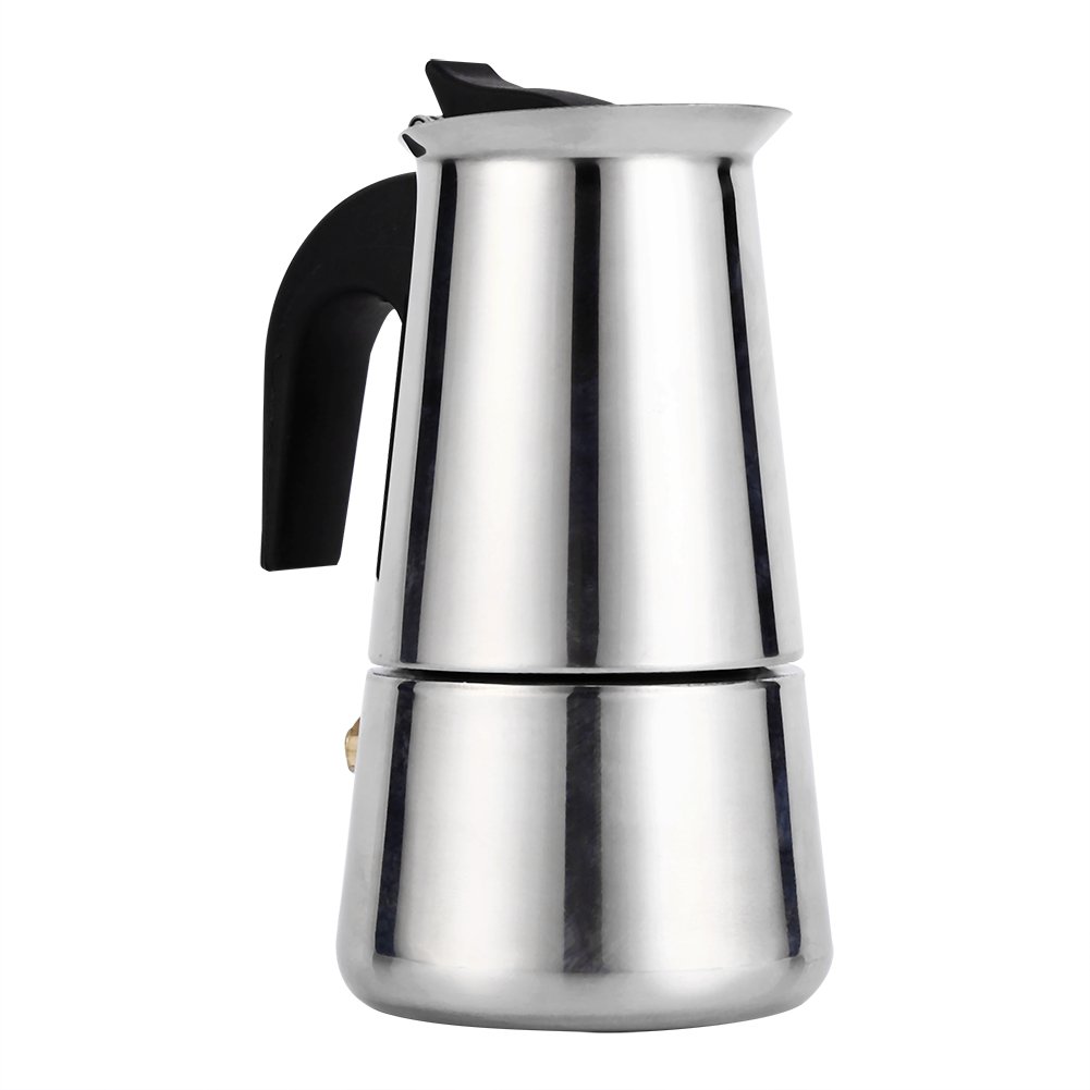 Zerodis 100ml/200ml/300ml/450ml Coffee Maker Moka Pot Stainless Steel Moka Pot Espresso Coffee Maker Stove Home Office Use Stainless Steel Coffee Pot Can Put Induction Cooker(02)