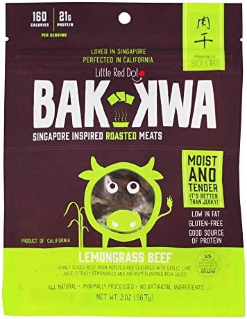 Little Red Dot - Bak Kwa Signapore Inspired Roasted Meats Lemongrass Beef - 2 oz.