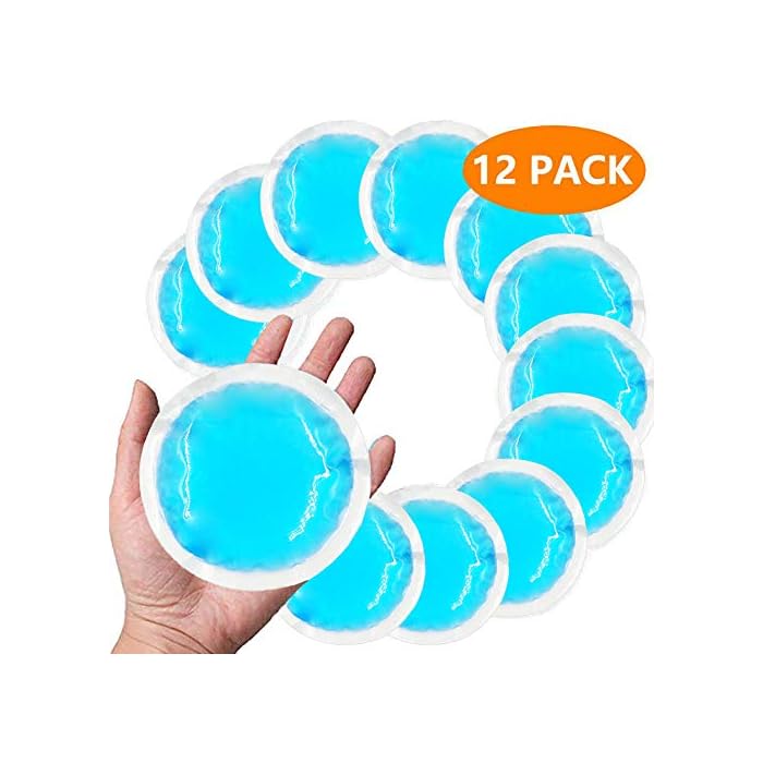 Small Ice Packs 12 Round Reusable Hot Cold Gel Packs for Injuries, Mini Gel Cold Pack for Pain Relief, Breastfeeding…