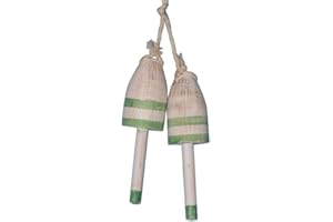Hampton Nautical Light-Green-LB-7 Set of 2-Wooden Vintage Maine Lobster Trap Buoy Nautical Decoration