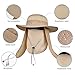 LCZTN UPF 50+ Sun Protection Cap Wide Brim Fishing Hat with Face & Neck Flap Khaki