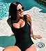 Women Retro High Cut One Piece Swimsuit Red Monokini Black White Bathing Suits Plus Size.