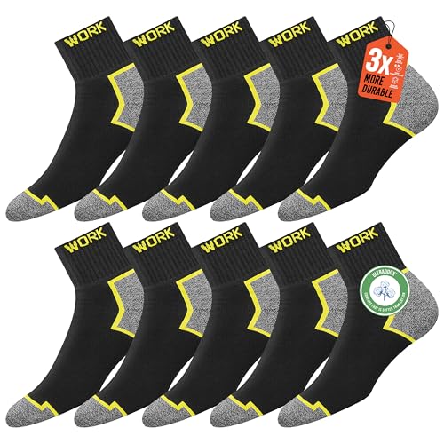 SOXCO 10 Pairs Mens Work Socks Reinforced Quarter Long Short Socks WORK Socks