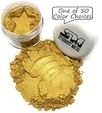Stardust Micas Pigment Powder Cosmetic Grade Colorant for Makeup, Soap Making, Epoxy Resin, DIY Crafting Projects, Bright True Colors Stable Mica Batch Consistency Queens Gold