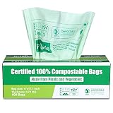 Primode 100% Compostable Bags, 3 Gallon Food Scraps Yard Waste Bags, 100 Count, Extra Thick 0.71 Mil. ASTM D6400 Compost Bags Small Kitchen Trash Bags, Certified by BPI and TUV