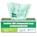 Primode 100% Compostable Bags, 3 Gallon Food Scraps Yard Waste Bags, 100 Count, Extra Thick 0.71 Mil. ASTM D6400 Compost Bags Small Kitchen Trash Bags, Certified by BPI and TUV primary