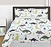 Blue and Green Modern Dinosaur Girl or Boy Baby and Kids Wall Decal Stickers - Set of 4 Sheets