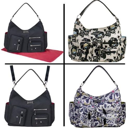 Amy Michelle Charcoal Floral Lotus Bebe Stylish Satchel Diaper Bag