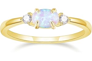 SHINYSO 14K Gold Plated Wedding Bands for Women Created Opal Cubic Zirconia Ring Stackable CZ Pave Eternity Engagement Rings for Women Size 4-10
