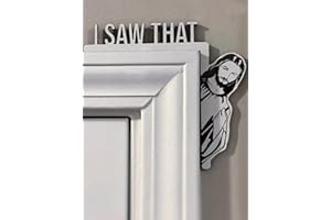 Tendiren Creative Door Corner Decor, Wood Funny Door Sign Jesus I Saw That, Bless This Home Wall Decor, Frame Corner Decoration for Mirror Cabinet Drawer Furniture (8.5 x 7.8inch, Right)