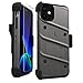 Zizo Bolt Cover - Case for iPhone 11 with Military Grade + Glass Screen Protector & Kickstand and Holster (Metal Gray/Black)