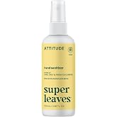 ATTITUDE Hand Sanitizer Spray, EWG Verified, Kills Germs &amp; Bacteria, Vegan &amp; Plant-Based, Safe for Adults &amp; Kids, Earl Grey &amp; Fresh Cucumber Scent, 3.38 Fl Oz (Spray Bottle)