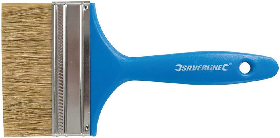 Silverline 606675 Disposable Paint Brush, Bristle-Natural/Ferrule-Silver/Handle Blue Pantone 300C - Image 3