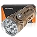 SecurityIng Powerful 4200LM 7 LEDs Flashlight Waterproof 3 Modes Super Bright LED Lighting Lamp Torch for Camping, Hiking, Emergency, Power Outages, Everyday Use(18650 Battery Not Included)- Gold