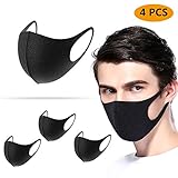Yoruii Unisex Face Mask Dust Mask Anti Pollution Mask Reusable Mouth Masks for Cycling Camping Travel black 4 pcs