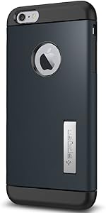 Spigen Slim Armor iPhone 6 Plus Case with Kickstand and Air Cushion Technology and Hybrid Drop Protection for iPhone 6S Plus/iPhone 6 Plus - Metal Slate