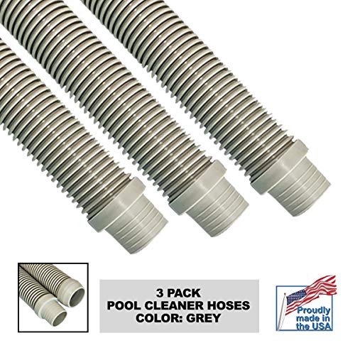 Destroyer Plastics 1 Year Manufacture Warranty Universal Swimming Pool Cleaner Hose 48" Long Kreepy Krauly Baracuda G3 G4 Hayward Navigator Pool Vac Ultra AquaBug (3, Grey)